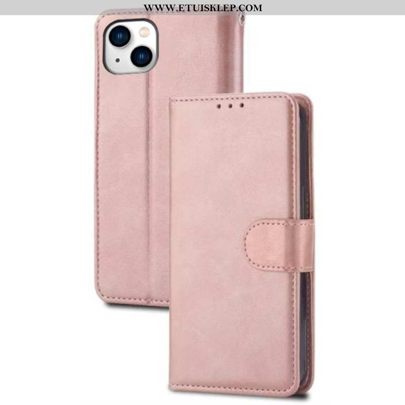 Etui Folio do iPhone 15 Plus Trzeźwa Sztuczna Skóra